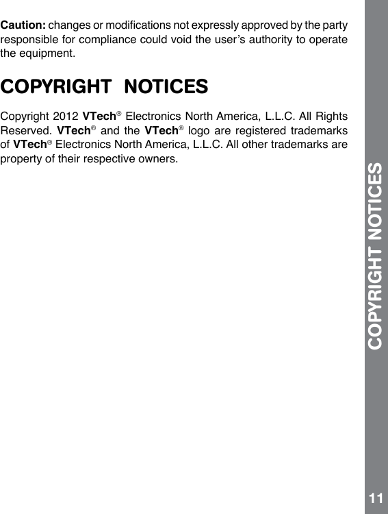 Page 12 of 12 - Vtech Vtech-Scroll-And-Learn-Camera-Owners-Manual-  Vtech-scroll-and-learn-camera-owners-manual