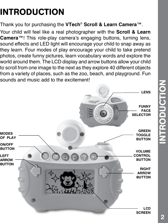 Page 3 of 12 - Vtech Vtech-Scroll-And-Learn-Camera-Owners-Manual-  Vtech-scroll-and-learn-camera-owners-manual