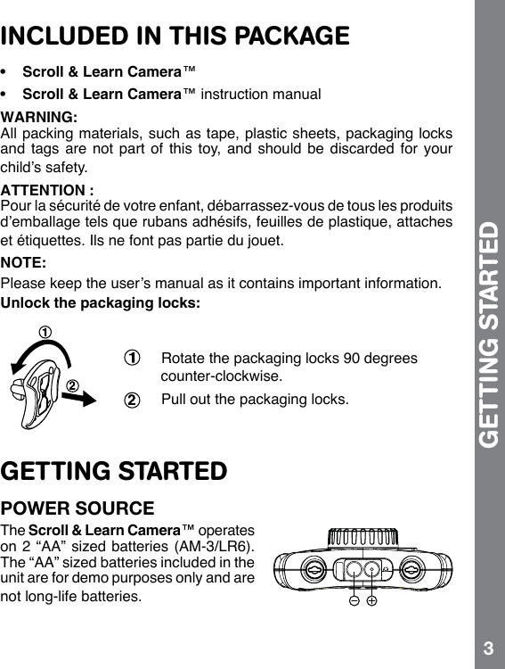 Page 4 of 12 - Vtech Vtech-Scroll-And-Learn-Camera-Owners-Manual-  Vtech-scroll-and-learn-camera-owners-manual