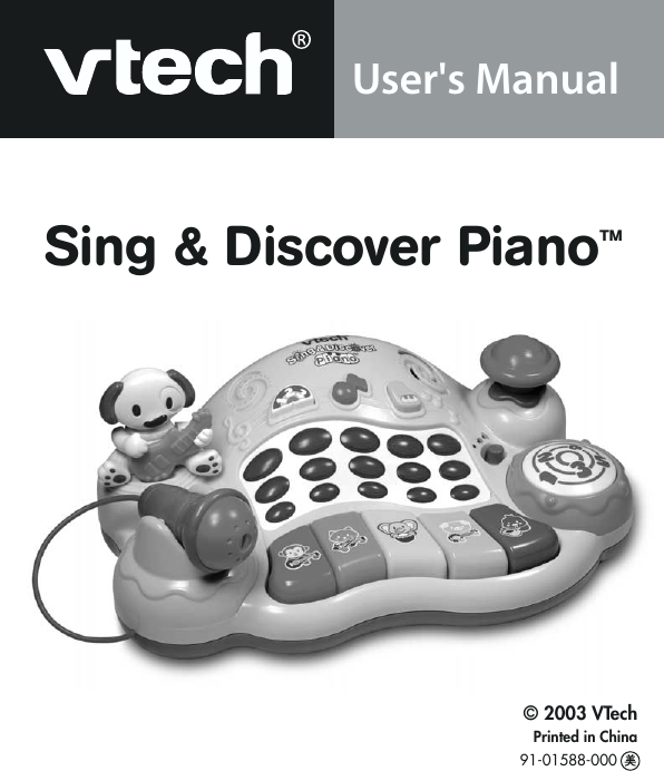 Page 1 of 10 - Vtech Vtech-Sing-And-Discover-Piano-Owners-Manual- Sing & Discover Piano  Vtech-sing-and-discover-piano-owners-manual