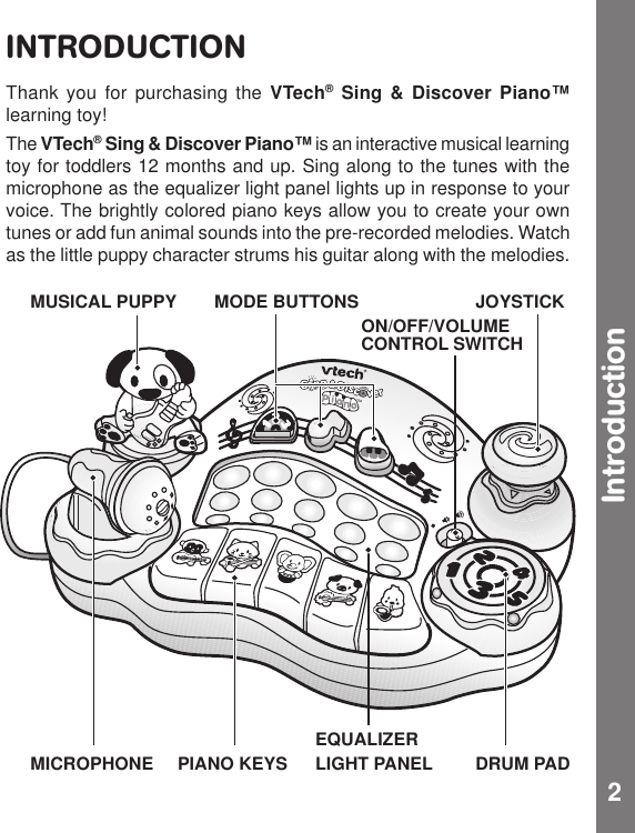 Page 3 of 10 - Vtech Vtech-Sing-And-Discover-Piano-Owners-Manual- Sing & Discover Piano  Vtech-sing-and-discover-piano-owners-manual