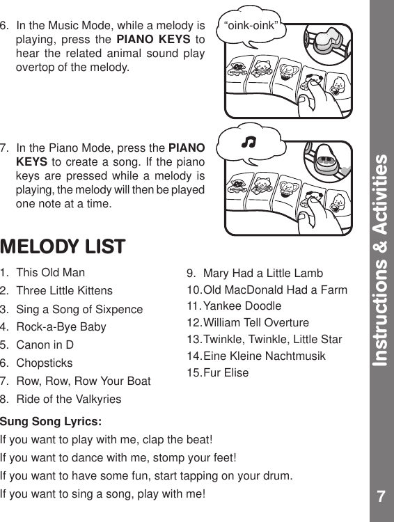 Page 8 of 10 - Vtech Vtech-Sing-And-Discover-Piano-Owners-Manual- Sing & Discover Piano  Vtech-sing-and-discover-piano-owners-manual