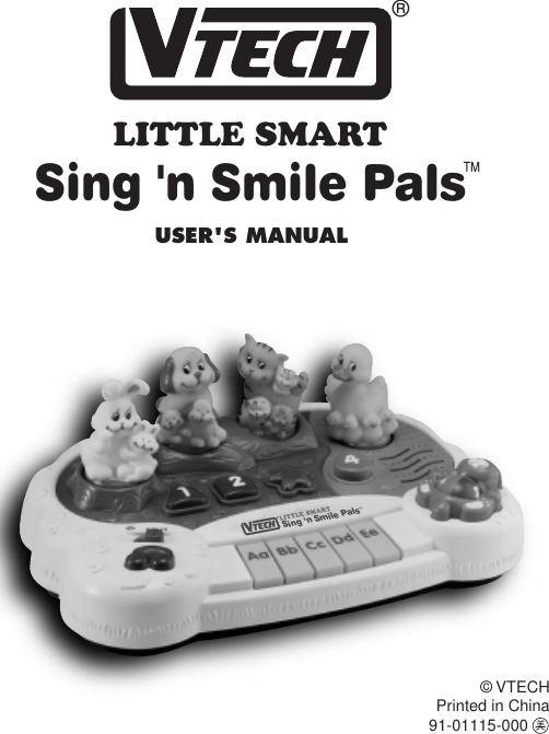 Page 1 of 12 - Vtech Vtech-Sing-N-Smile-Pals-Owners-Manual- Sing-n-Smile Pals  Vtech-sing-n-smile-pals-owners-manual