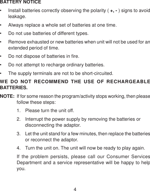 Page 5 of 12 - Vtech Vtech-Sing-N-Smile-Pals-Owners-Manual- Sing-n-Smile Pals  Vtech-sing-n-smile-pals-owners-manual
