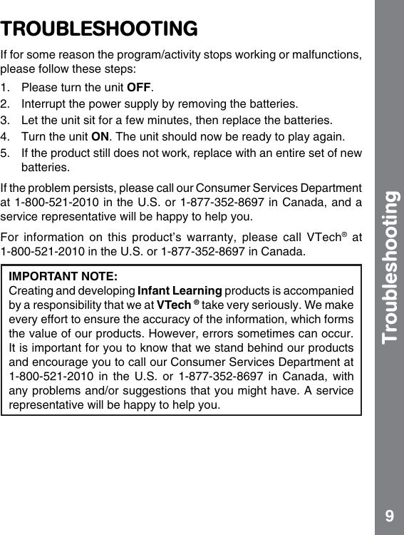 Page 10 of 12 - Vtech Vtech-Sliding-Songs-Bead-Maze-Owners-Manual-  Vtech-sliding-songs-bead-maze-owners-manual