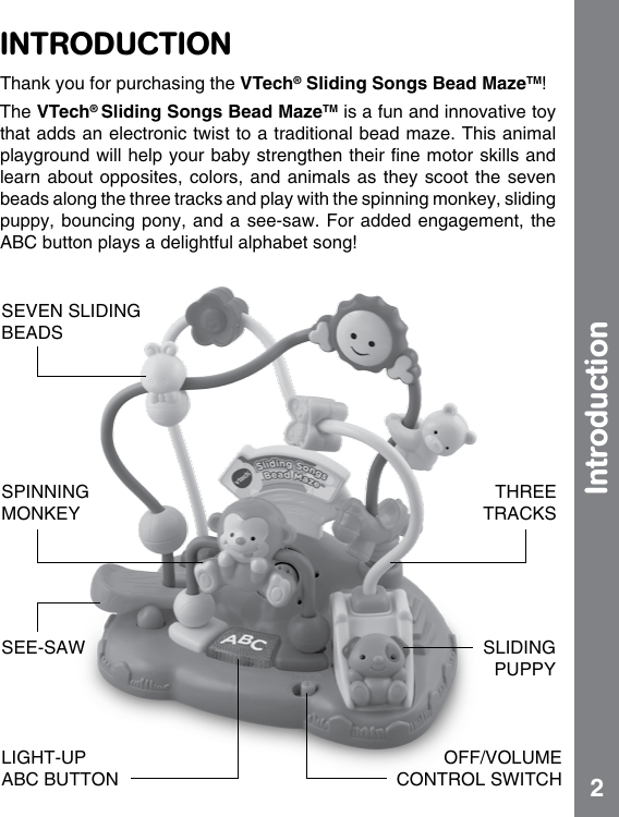 Page 3 of 12 - Vtech Vtech-Sliding-Songs-Bead-Maze-Owners-Manual-  Vtech-sliding-songs-bead-maze-owners-manual