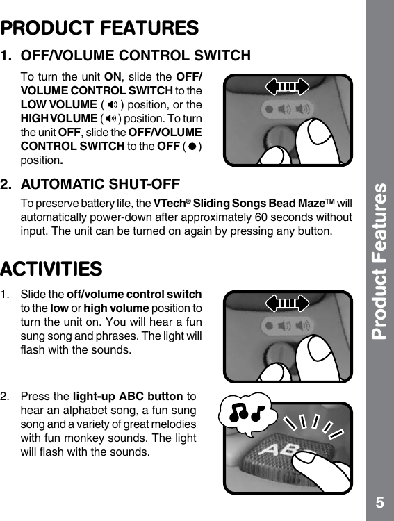 Page 6 of 12 - Vtech Vtech-Sliding-Songs-Bead-Maze-Owners-Manual-  Vtech-sliding-songs-bead-maze-owners-manual