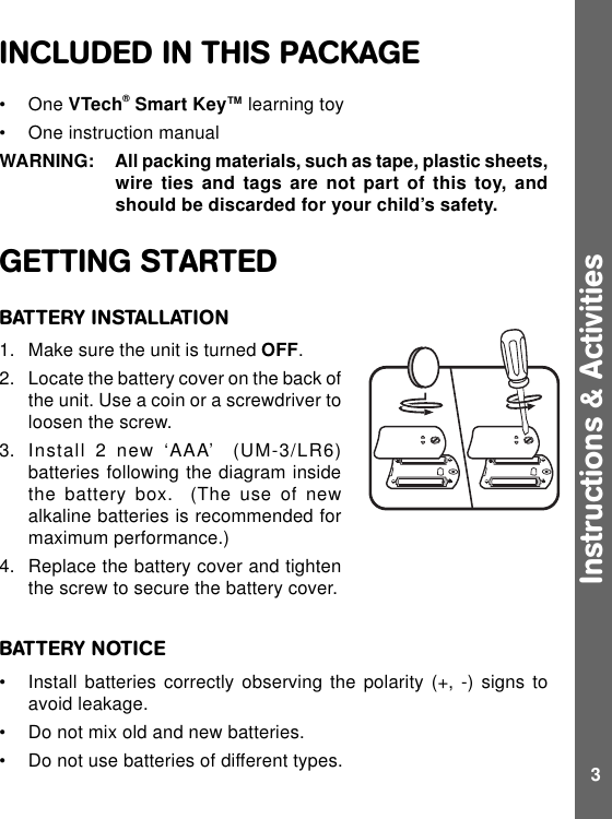 Page 4 of 9 - Vtech Vtech-Smart-Key-Users-Manual- 56503 IM  Vtech-smart-key-users-manual