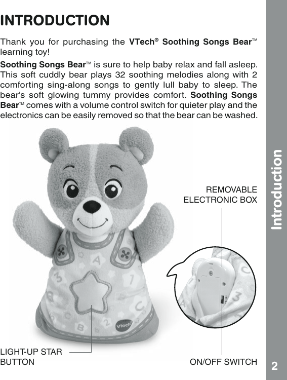 vtech soothing songs bear