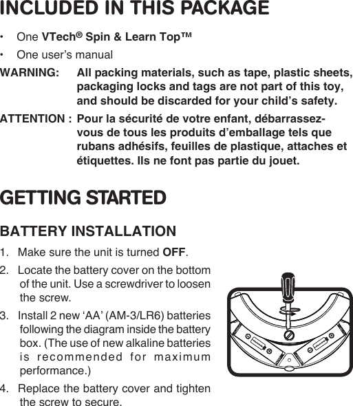 Page 4 of 10 - Vtech Vtech-Spin-And-Learn-Top-Owners-Manual-  Vtech-spin-and-learn-top-owners-manual