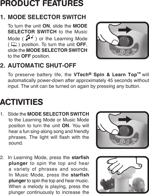 Page 6 of 10 - Vtech Vtech-Spin-And-Learn-Top-Owners-Manual-  Vtech-spin-and-learn-top-owners-manual