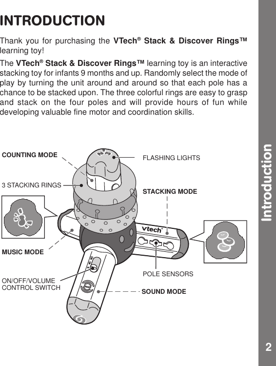 Page 3 of 10 - Vtech Vtech-Stack-And-Discover-Rings-Owners-Manual- Stack And Discover Rings  Vtech-stack-and-discover-rings-owners-manual