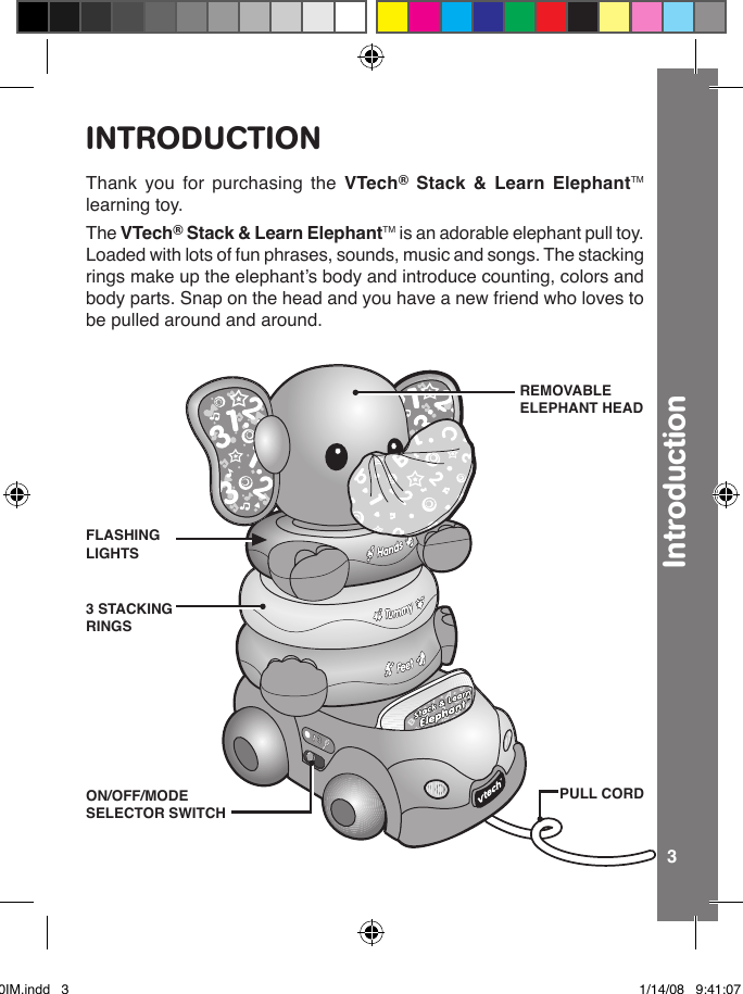 Page 3 of 10 - Vtech Vtech-Stack-And-Learn-Elephant-Owners-Manual- Stack & Learn Elephant  Vtech-stack-and-learn-elephant-owners-manual