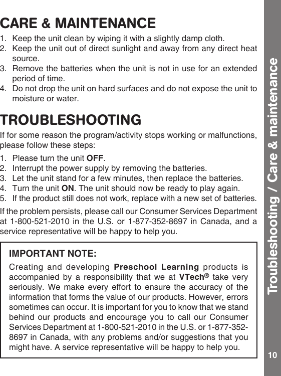 Page 11 of 12 - Vtech Vtech-Stencil-And-Learn-Studio-Owners-Manual-  Vtech-stencil-and-learn-studio-owners-manual