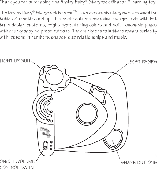 Page 3 of 9 - Vtech Vtech-Storybook-Shapes-Owners-Manual- 62160 IM  Vtech-storybook-shapes-owners-manual
