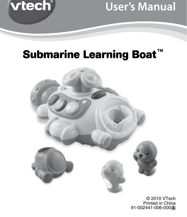 Page 1 of 11 - Vtech Vtech-Submarine-Learning-Boat-Owners-Manual-  Vtech-submarine-learning-boat-owners-manual