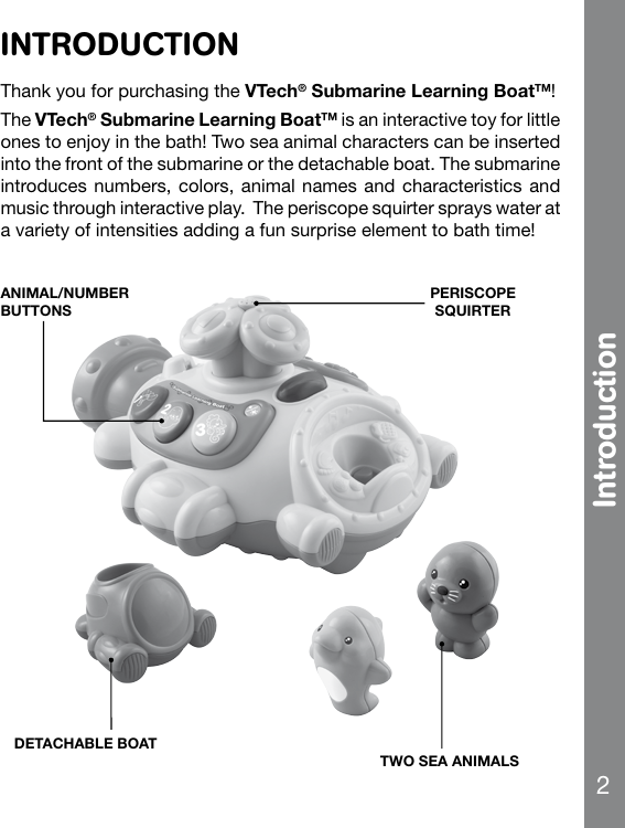 Page 3 of 11 - Vtech Vtech-Submarine-Learning-Boat-Owners-Manual-  Vtech-submarine-learning-boat-owners-manual