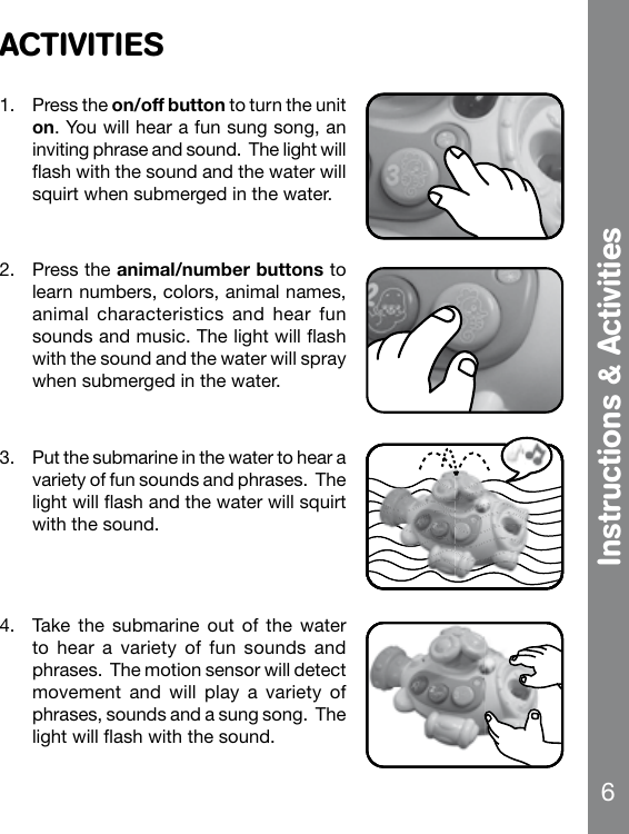 Page 7 of 11 - Vtech Vtech-Submarine-Learning-Boat-Owners-Manual-  Vtech-submarine-learning-boat-owners-manual