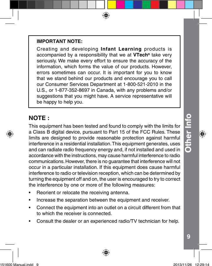 Page 9 of 10 - Vtech Vtech-Swim-And-Teach-Ducks-Owners-Manual-  Vtech-swim-and-teach-ducks-owners-manual