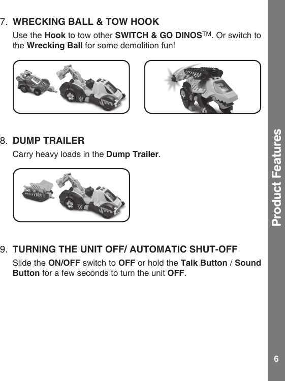 Page 7 of 12 - Vtech Vtech-Switch-And-Go-Dinos-Attila-The-Ankylosaurus-Owners-Manual-  Vtech-switch-and-go-dinos-attila-the-ankylosaurus-owners-manual