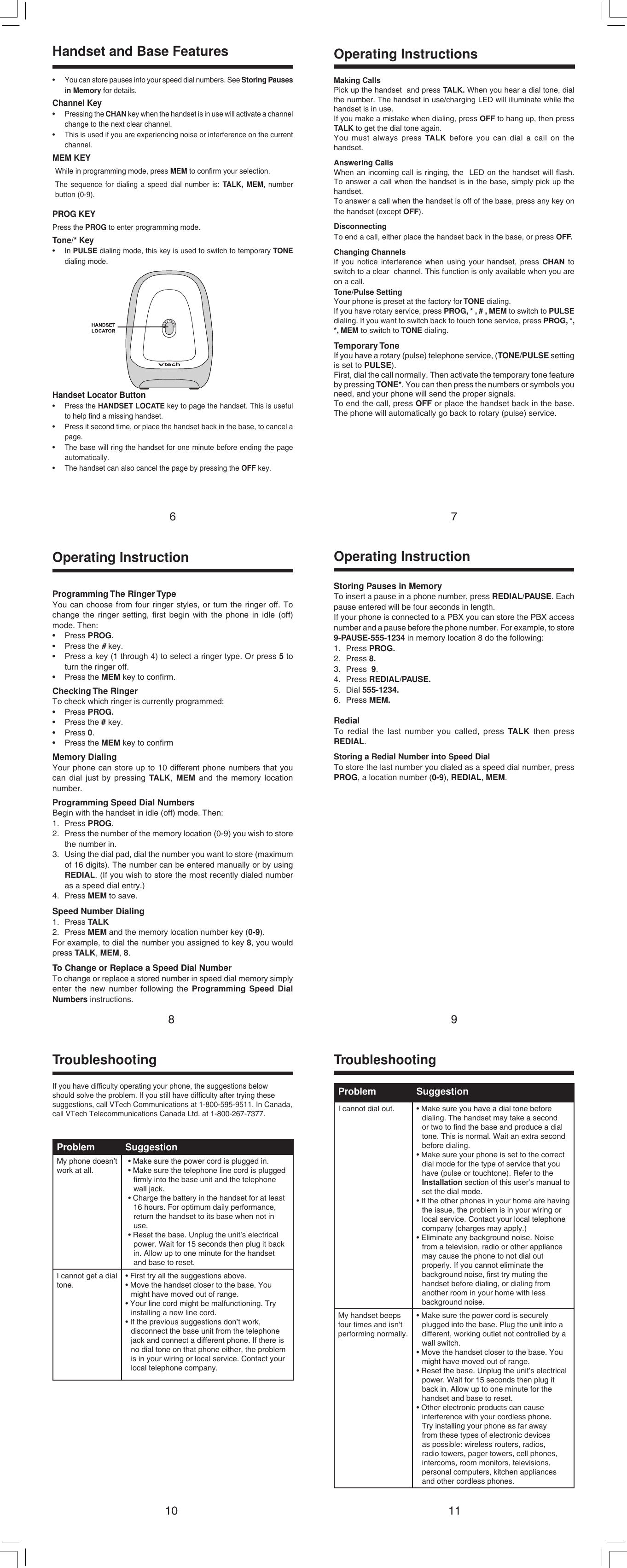 Page 2 of 4 - Vtech Vtech-T2308-Users-Manual- 91-000397-020-000t2308 Manual-eng Vtech-t2308-users-manual