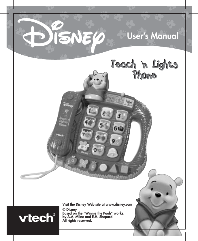 Vtech Teach In Lights Phone Users Manual 61960muop