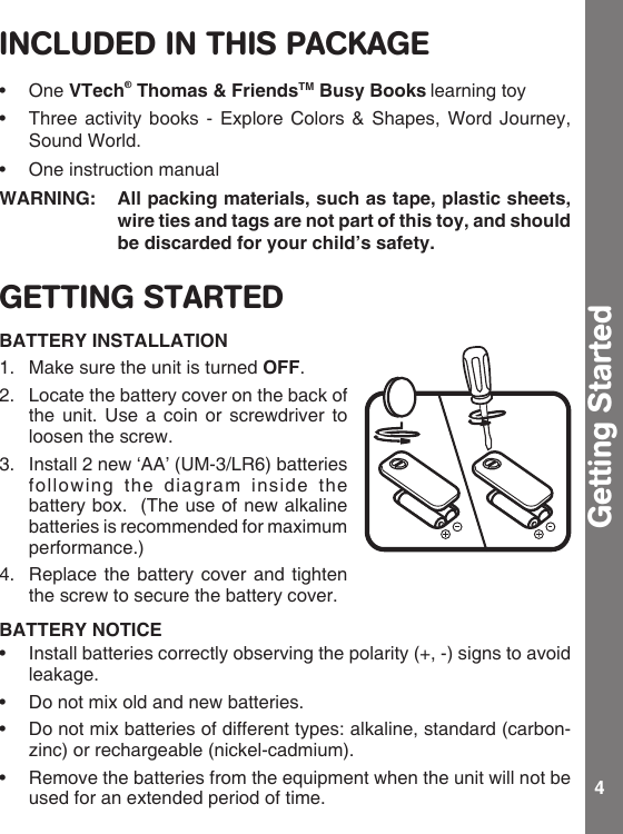 Page 4 of 10 - Vtech Vtech-Thomas-Teach-And-Touch-Busy-Books-Owners-Manual- Thomas Teach & Touch Busy Books - Manual  Vtech-thomas-teach-and-touch-busy-books-owners-manual