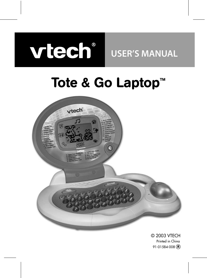 Page 1 of 10 - Vtech Vtech-Tote-And-Go-Laptop-Owners-Manual- Tote & Go Laptop  Vtech-tote-and-go-laptop-owners-manual