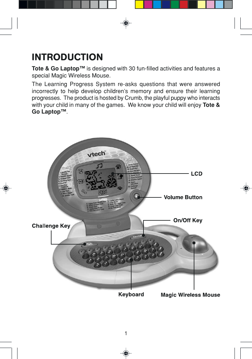 Page 3 of 10 - Vtech Vtech-Tote-And-Go-Laptop-Owners-Manual- Tote & Go Laptop  Vtech-tote-and-go-laptop-owners-manual