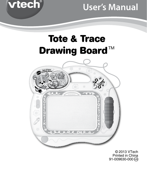 Page 1 of 10 - Vtech Vtech-Tote-And-Trace-Drawing-Board-Owners-Manual-  Vtech-tote-and-trace-drawing-board-owners-manual