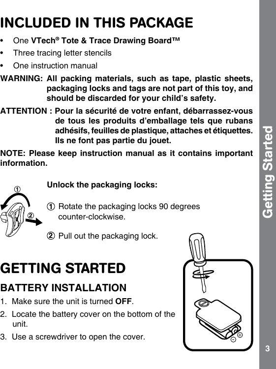 Page 4 of 10 - Vtech Vtech-Tote-And-Trace-Drawing-Board-Owners-Manual-  Vtech-tote-and-trace-drawing-board-owners-manual