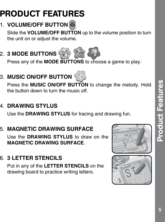 Page 6 of 10 - Vtech Vtech-Tote-And-Trace-Drawing-Board-Owners-Manual-  Vtech-tote-and-trace-drawing-board-owners-manual