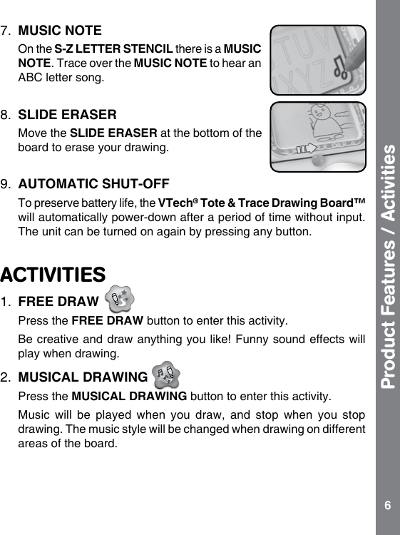 Page 7 of 10 - Vtech Vtech-Tote-And-Trace-Drawing-Board-Owners-Manual-  Vtech-tote-and-trace-drawing-board-owners-manual