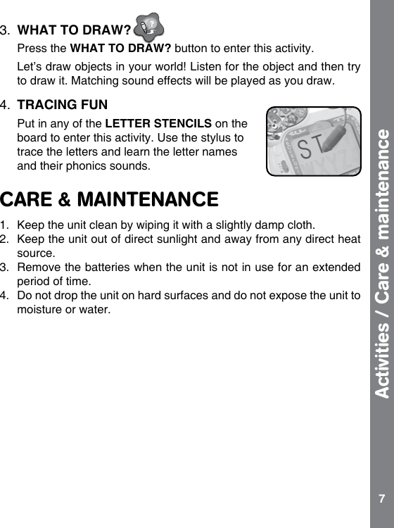 Page 8 of 10 - Vtech Vtech-Tote-And-Trace-Drawing-Board-Owners-Manual-  Vtech-tote-and-trace-drawing-board-owners-manual