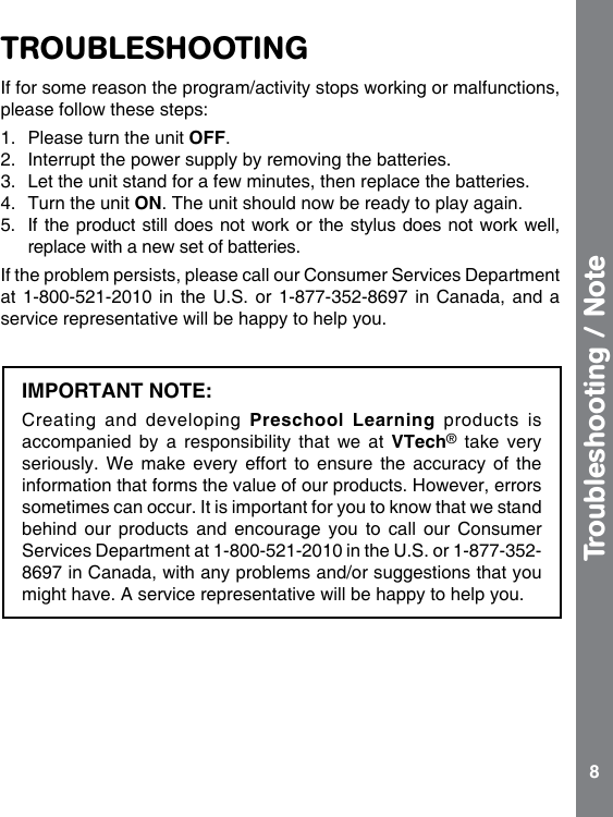 Page 9 of 10 - Vtech Vtech-Tote-And-Trace-Drawing-Board-Owners-Manual-  Vtech-tote-and-trace-drawing-board-owners-manual