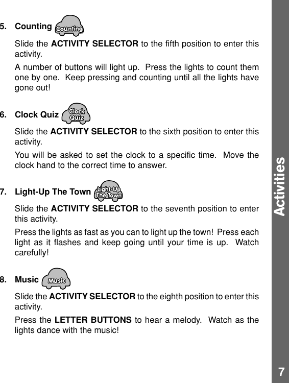 Page 8 of 11 - Vtech Vtech-Touch-And-Discover-Alphabet-Town-Owners-Manual- 64200 I/M  Vtech-touch-and-discover-alphabet-town-owners-manual
