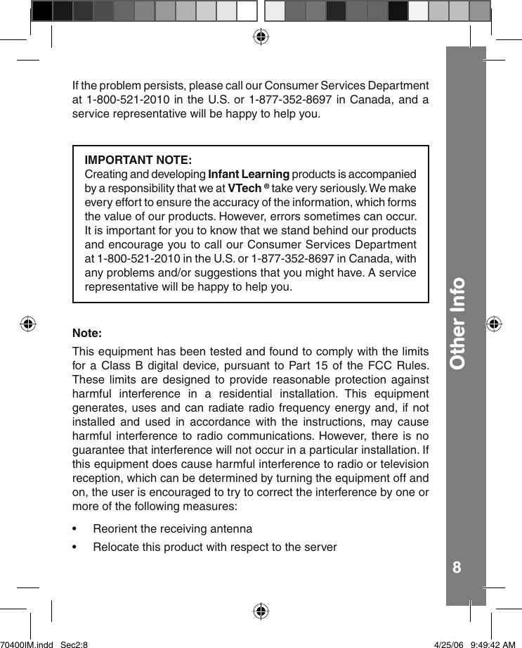 Page 9 of 10 - Vtech Vtech-Touch-And-Discover-Animal-Home-Owners-Manual- 704manual AW  Vtech-touch-and-discover-animal-home-owners-manual