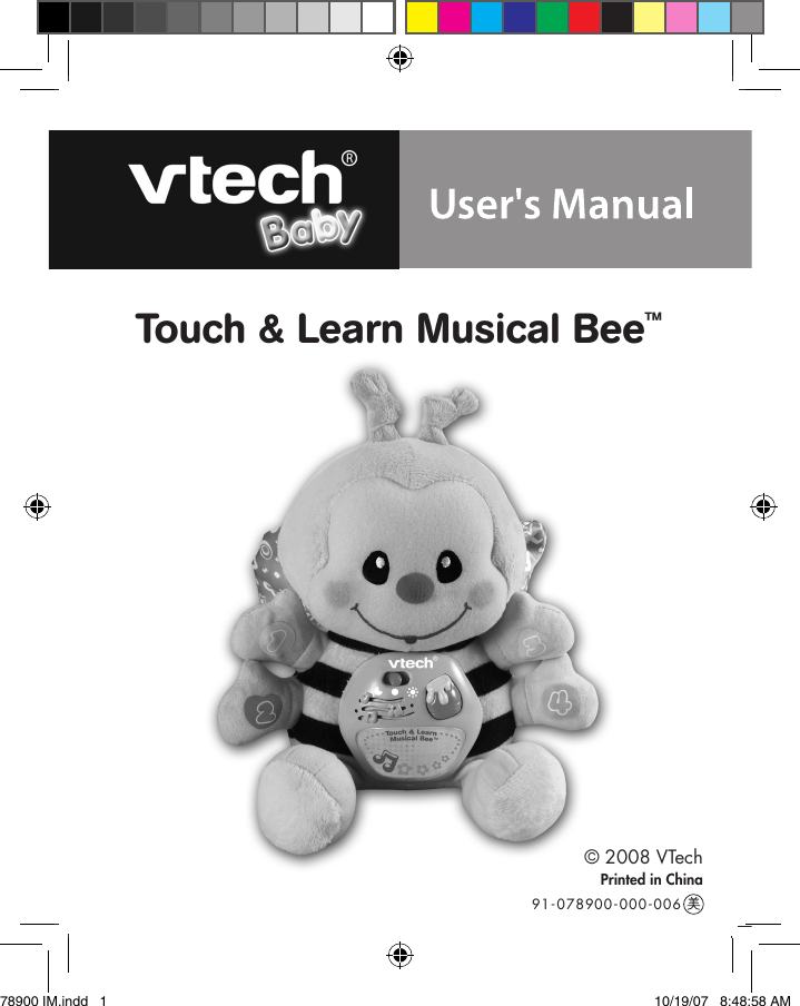 Page 1 of 10 - Vtech Vtech-Touch-And-Learn-Musical-Bee-Owners-Manual- Touch & Learn Musical Bee  Vtech-touch-and-learn-musical-bee-owners-manual