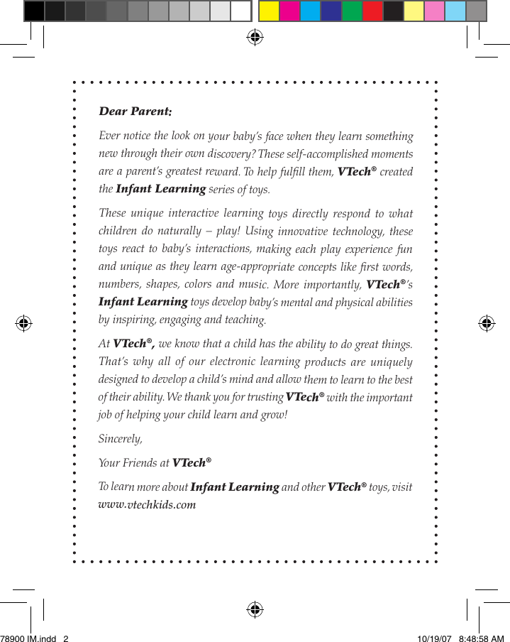 Page 2 of 10 - Vtech Vtech-Touch-And-Learn-Musical-Bee-Owners-Manual- Touch & Learn Musical Bee  Vtech-touch-and-learn-musical-bee-owners-manual