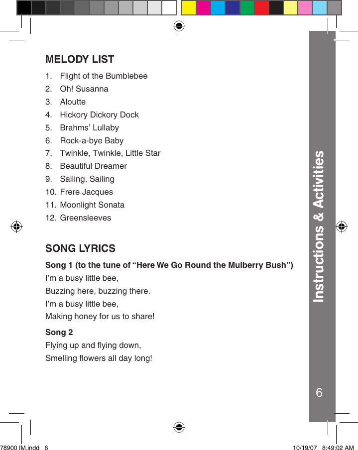 Page 7 of 10 - Vtech Vtech-Touch-And-Learn-Musical-Bee-Owners-Manual- Touch & Learn Musical Bee  Vtech-touch-and-learn-musical-bee-owners-manual