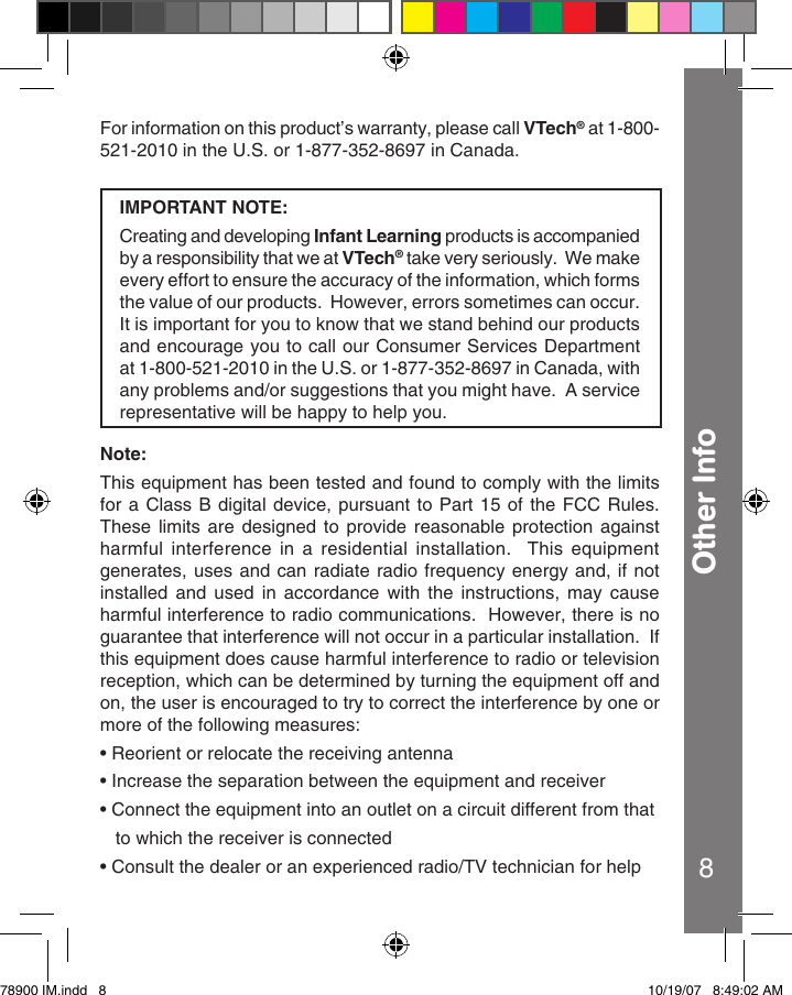 Page 9 of 10 - Vtech Vtech-Touch-And-Learn-Musical-Bee-Owners-Manual- Touch & Learn Musical Bee  Vtech-touch-and-learn-musical-bee-owners-manual