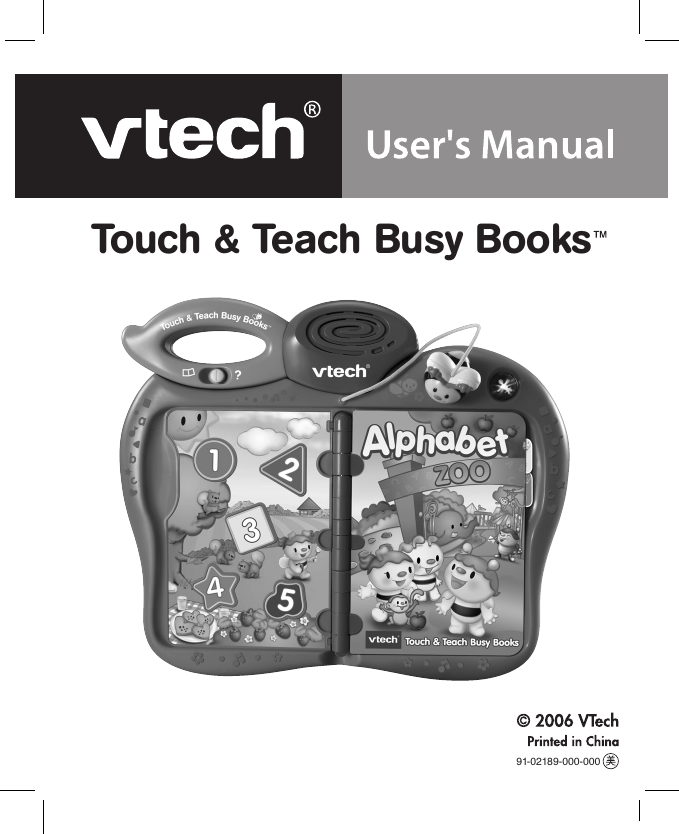 Page 1 of 10 - Vtech Vtech-Touch-And-Teach-Busy-Books-Owners-Manual- Touch & Teach Busy Books Vtech-touch-and-teach-busy-books-owners-manual