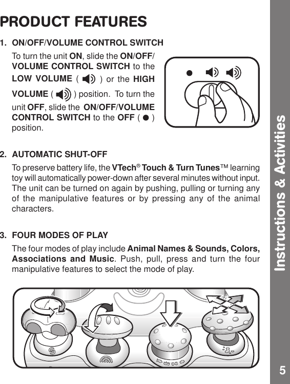 Page 5 of 9 - Vtech Vtech-Touch-And-Turn-Tunes-Owners-Manual- Touch And Turn Tunes  Vtech-touch-and-turn-tunes-owners-manual