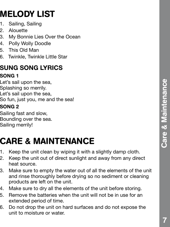 Page 8 of 10 - Vtech Vtech-Tug-And-Teach-Sailboat-Owners-Manual-  Vtech-tug-and-teach-sailboat-owners-manual