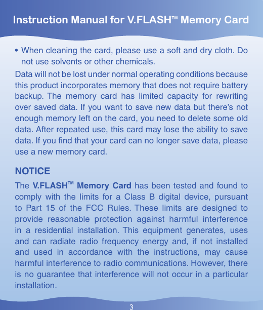 Page 3 of 4 - Vtech Vtech-V-Flash-Memory-Card-Owners-Manual- V.Flash Memory Card  Vtech-v-flash-memory-card-owners-manual