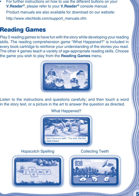 Page 6 of 12 - Vtech Vtech-V-Reader-Cartridge-Dinosaur-Train-Owners-Manual-  Vtech-v-reader-cartridge-dinosaur-train-owners-manual