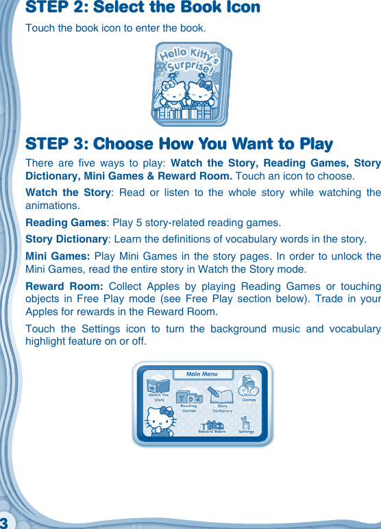 Page 4 of 12 - Vtech Vtech-V-Reader-Cartridge-Hello-Kitty-Owners-Manual-  Vtech-v-reader-cartridge-hello-kitty-owners-manual