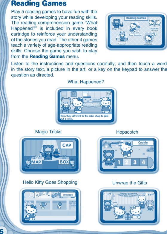 Page 6 of 12 - Vtech Vtech-V-Reader-Cartridge-Hello-Kitty-Owners-Manual-  Vtech-v-reader-cartridge-hello-kitty-owners-manual