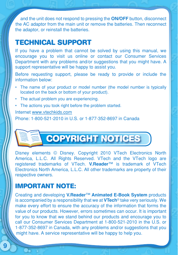 Page 10 of 12 - Vtech Vtech-V-Reader-Cartridge-Mickey-Mouse-Clubhouse-Clearance-Owners-Manual-  Vtech-v-reader-cartridge-mickey-mouse-clubhouse-clearance-owners-manual