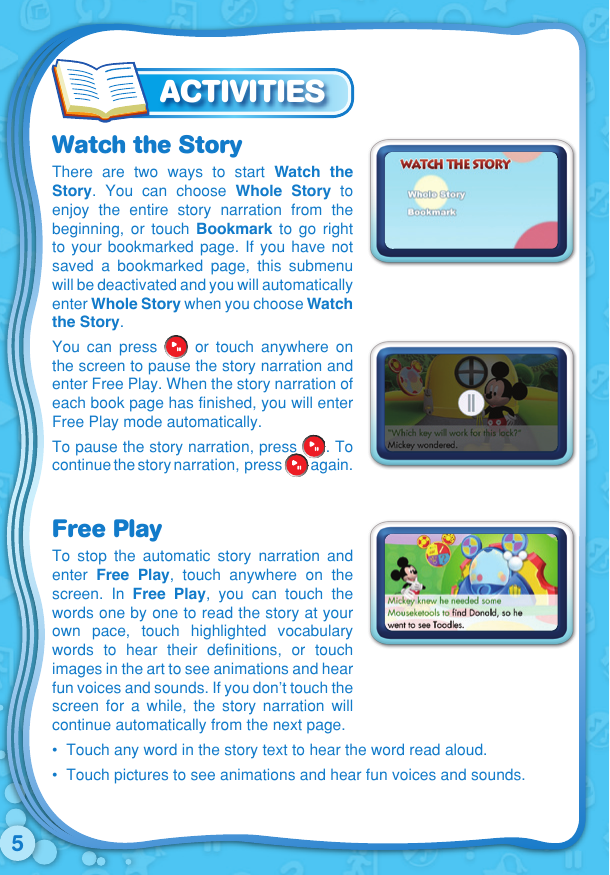 Page 6 of 12 - Vtech Vtech-V-Reader-Cartridge-Mickey-Mouse-Clubhouse-Clearance-Owners-Manual-  Vtech-v-reader-cartridge-mickey-mouse-clubhouse-clearance-owners-manual